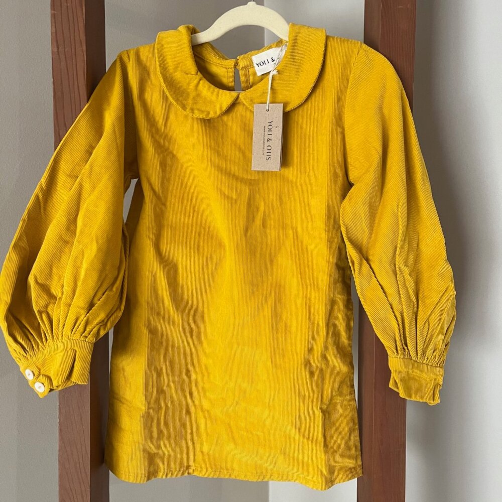 Yoli & Otis NWT - Yellow Bell Sleeve Chord Dress - Girls 4
